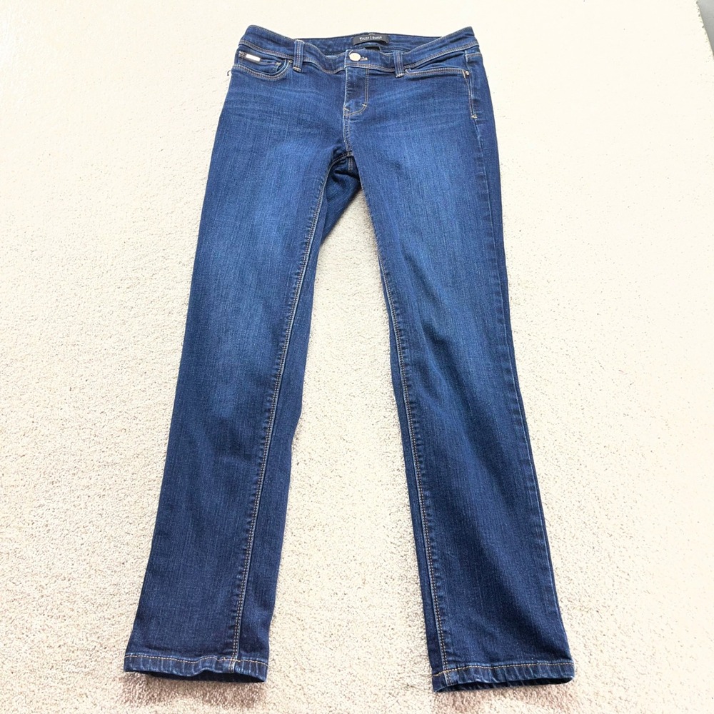 White House Black Market Slim Ankle Jeans Womens 2R Dark Wash Denim Mid Rise